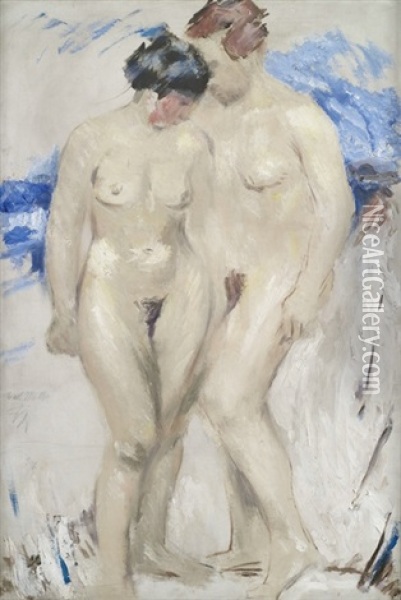 Zwei Weibliche Akte Oil Painting - Carl Mueller
