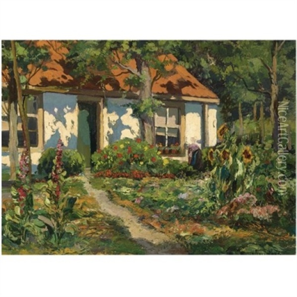 A Flowering Garden Oil Painting - Chris Snijders