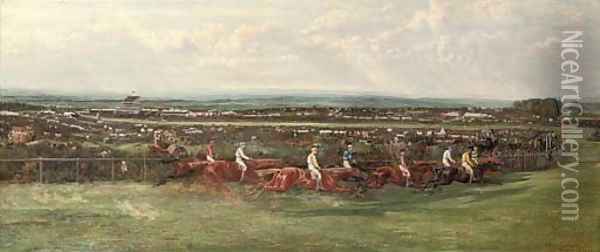 Tattenham Corner, The Derby, 1880 Oil Painting - Allen Culpepper Sealey