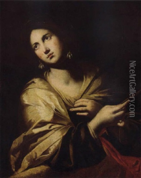 A Female Martyr Oil Painting - Francesco Guarino
