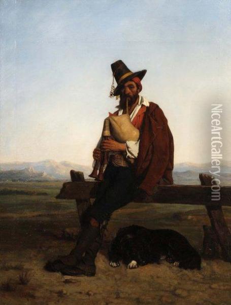 Un Patre, Souvenir D'italie Oil Painting - Auguste Charpentier