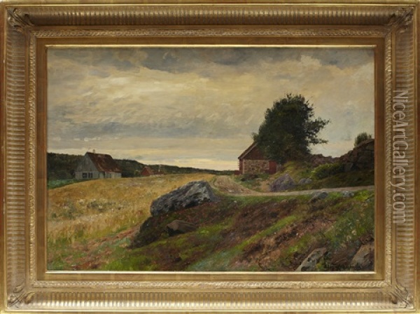 Sydsvenskt Landskap Oil Painting - Olof Krumlinde