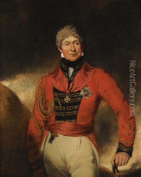 Portrait Of Major-general Sir Henry White K.c.b. Oil Painting - Samuel Lane