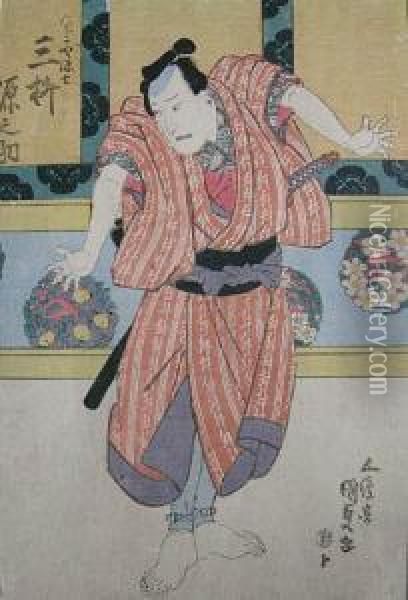 Mezczyzna We Wnetrzu Oil Painting - Kunisada
