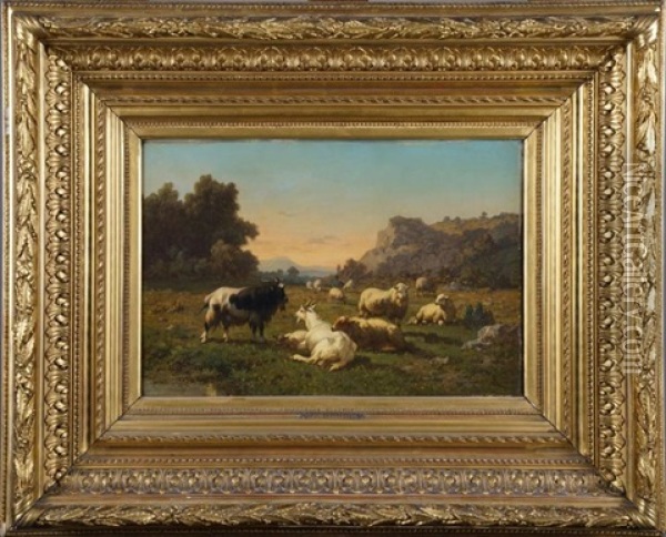 Chevres Et Moutons Oil Painting - Louis Robbe