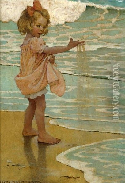 Little Drops Of Water Oil Painting - Jessie Wilcox-Smith