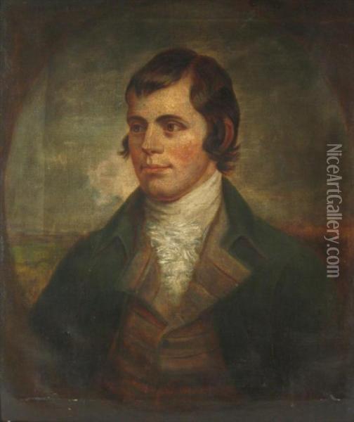 Portrait Of Robert Burns Oil Painting - Alexander Nasmyth