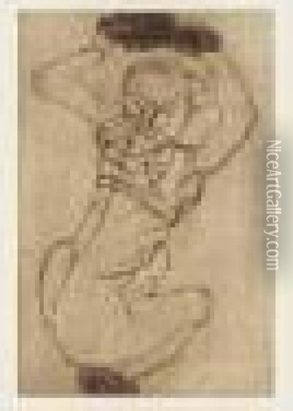 Jane Kallir. Egon Schiele The Complete Works And Kauernde (kallir 6) Oil Painting - Egon Schiele