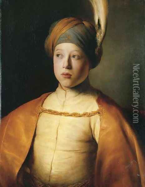 Portrait of a boy in Persian dress Oil Painting - Jan Lievens