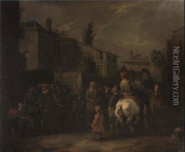 Le Montreur D'ours Oil Painting - Pieter van Bloemen