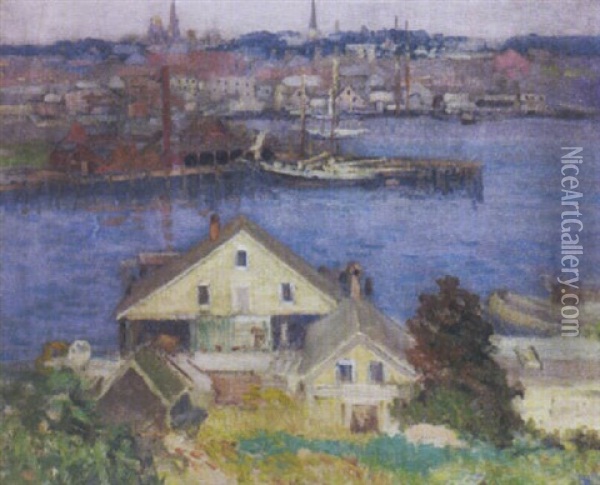 Gloucester Harbor Oil Painting - Frederick Carl Gottwald