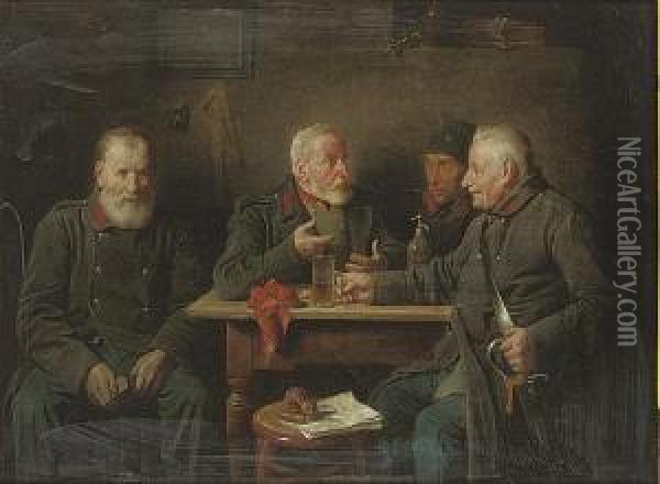 Old Friends Oil Painting - Friedrich V. Malheim Friedlaender