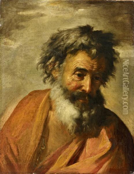 Study Of An Apostel Oil Painting - Pier Francesco Mola