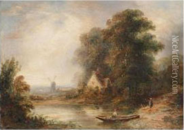 The Windmill Oil Painting - John Warkup Swift
