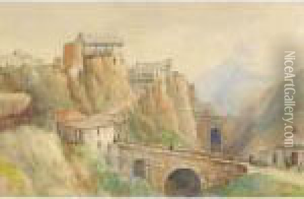 Old Fortress, Tarragona, Spain Oil Painting - Thomas Harrison Wilkinson