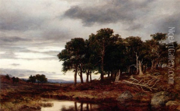A Moorland Landscape Oil Painting - James Docharty