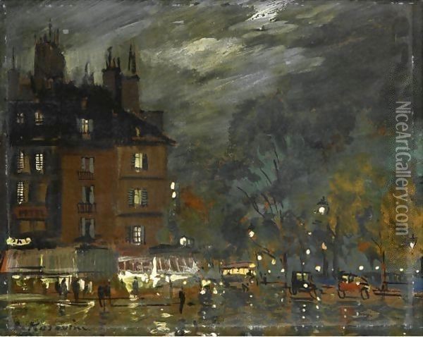 Paris Night View Oil Painting - Konstantin Alexeievitch Korovin