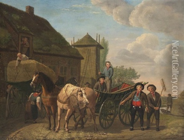Return Of The Haymakers Oil Painting - Martinus Antonius Kuytenbrouwer the Elder