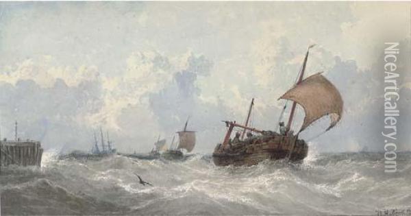 Off To The Fishing Grounds Oil Painting - William Adolphu Knell