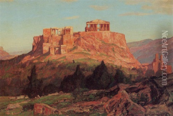 The Acropolis, Athens Oil Painting - Georg Macco