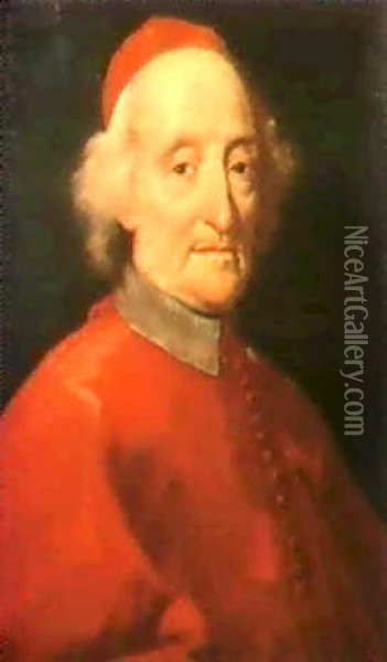 A Portrait Of A Cardinal Oil Painting - Giovanni Maria Morandi