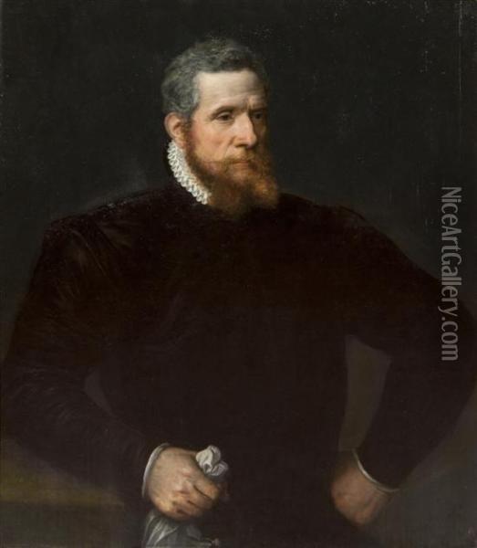 Portrait Of A Man Oil Painting - Adriaen Thomasz Ii Key