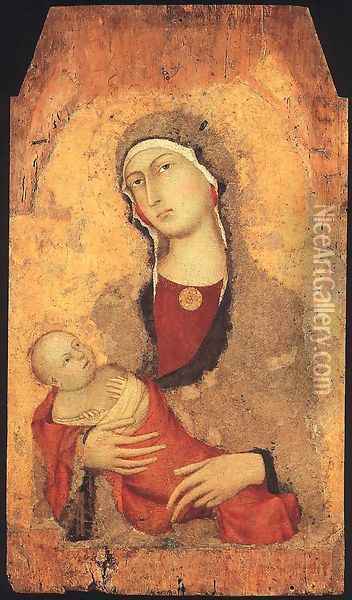 Madonna and Child (from Lucignano d'Arbia) 1321 Oil Painting - Louis de Silvestre