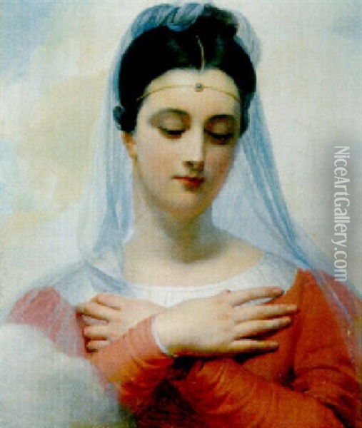 Une Vierge Oil Painting - Claude Marie Dubufe