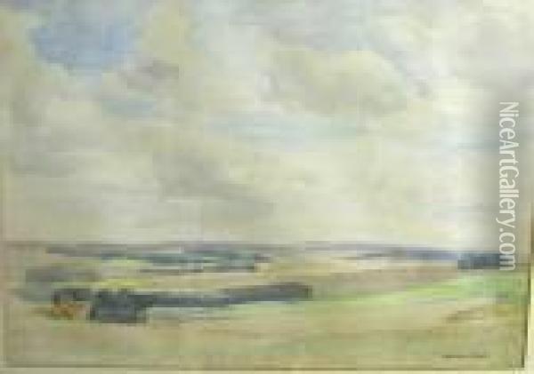 Sussex Downs Oil Painting - Francis H. Dodd