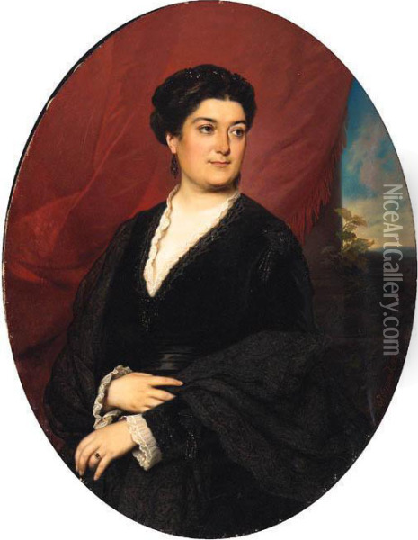 Portrait Of A Lady Oil Painting - Johann Grund