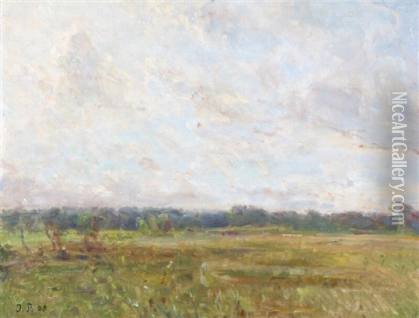 Landscape, Evening Oil Painting - Julius Paulsen