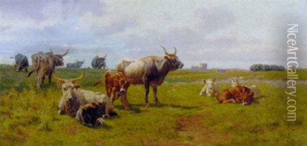In The Roman Campagna Oil Painting - Otto Weber