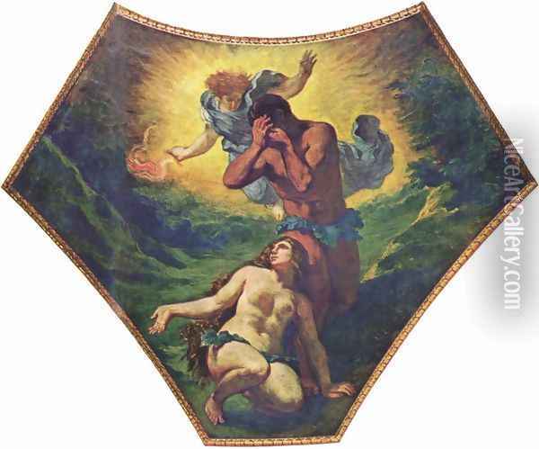 Adam and Eva Oil Painting - Eugene Delacroix
