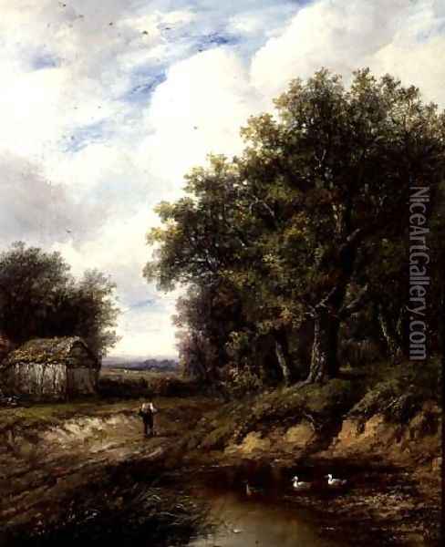 The Path by the Pond Oil Painting - Joseph Thors