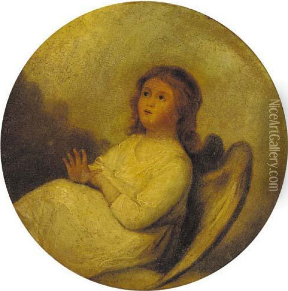 An Angel Seated In A Landscape Oil Painting - Gilbert Charles Stuart