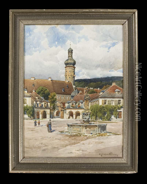 Weikersheim-baden Wurttemberg Oil Painting - Otto Gunther-Naumburg