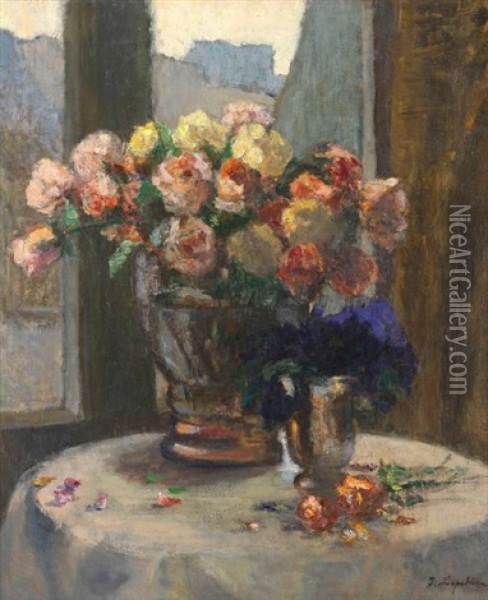 Bouquet De Fleurs Oil Painting - Georgi Alexandrovich Lapchine
