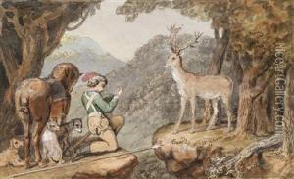 Die Visiondes Hl. Eustachius Oil Painting - Johann Heinrich Wilhelm Tischbein I