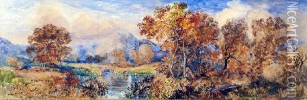 Mountain River Landscape Oil Painting - John Joseph Cotman