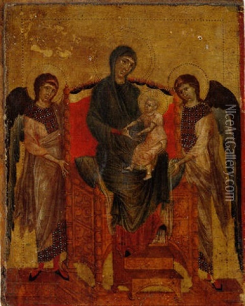 The Madonna And Child Enthroned With Two Angels Oil Painting -  Cimabue (Giovanni Gualtieri)