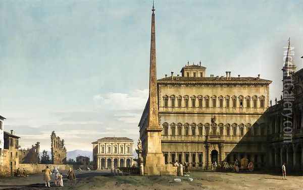 Rome- View of the Piazza di San Giovanni in Laterano 1743-44 Oil Painting - Bernardo Bellotto