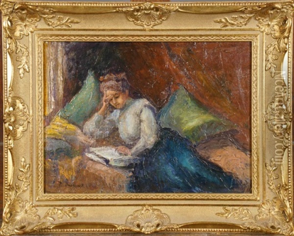 Femme Lisant Oil Painting - Pierre (Pieter) Oyens