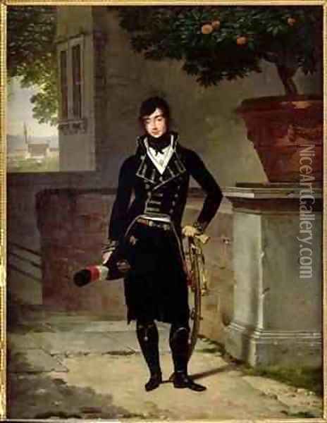 Portrait of an Officer of the Cisalpine Republic Oil Painting - Louis Gauffier