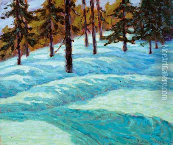 Zima Pod Reglami Oil Painting - Jan Bohuszewicz