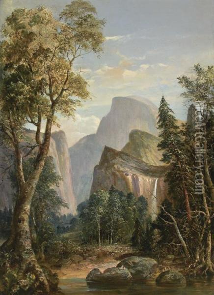 A View Of Yosemite Oil Painting - William Smith Jewett