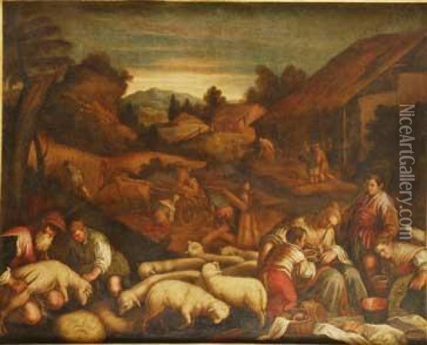 Primavera Y Verano Oil Painting - Jacopo Bassano (Jacopo da Ponte)