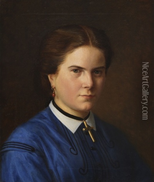 Portrat Der Klara Schrader (geboren 1844) Oil Painting - Carl Christian Vogel von Vogelstein