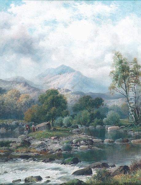 A Bit Of The Llugwy, Moel Siabod Oil Painting - William Henry Charles Groome