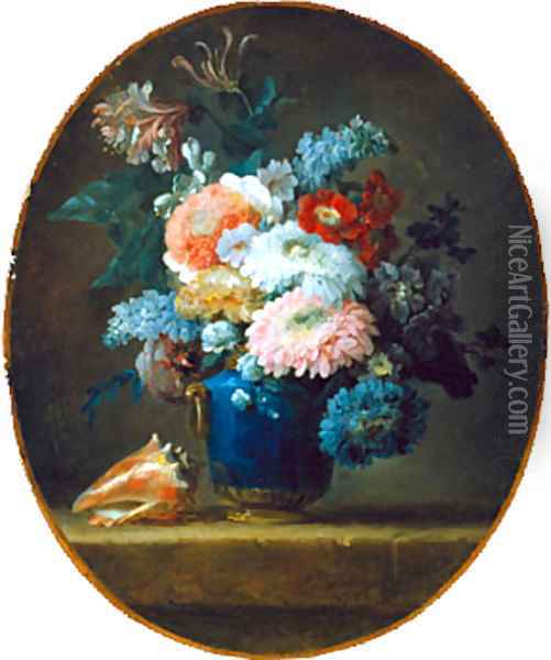 Vase of Flowers 1780 Oil Painting - Anne Vallayer-Coster