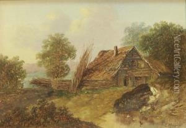Cottage And River Scenes Oil Painting - Charles Morris